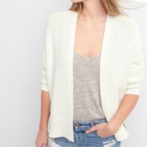 GAP 100% Cotton White Open Cardigan Sweater Small